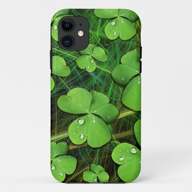 Green Shamrock St Patrick's iPhone 5 Case-Mate Case-Mate iPhone Case (Back)