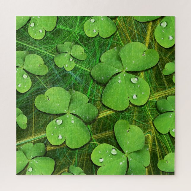 Green Shamrock St Patrick's iPhone 5 Case-Mate Jigsaw Puzzle (Vertical)