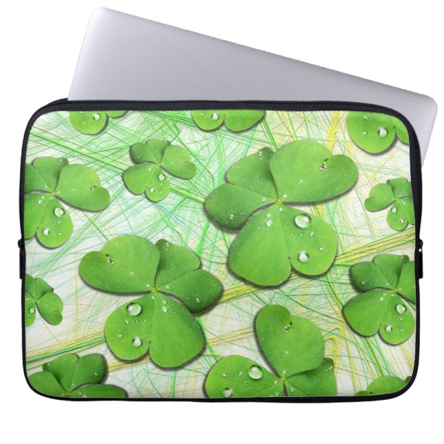 Green Shamrock St Patrick's iPhone 5 Case-Mate Laptop Sleeve (Front)