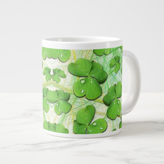 Green Shamrock St Patrick's iPhone 5 Case-Mate Large Coffee Mug (Front Right)