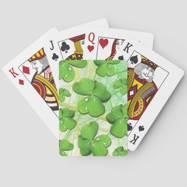 Green Shamrock St Patrick's iPhone 5 Case-Mate Playing Cards (Back)