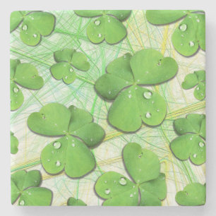 Green Shamrock St Patrick's iPhone 5 Case-Mate Stone Coaster