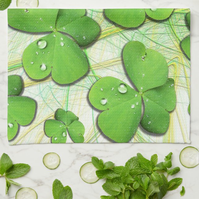 Green Shamrock St Patrick's iPhone 5 Case-Mate Tea Towel (Folded)