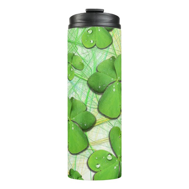 Green Shamrock St Patrick's iPhone 5 Case-Mate Thermal Tumbler (Front)