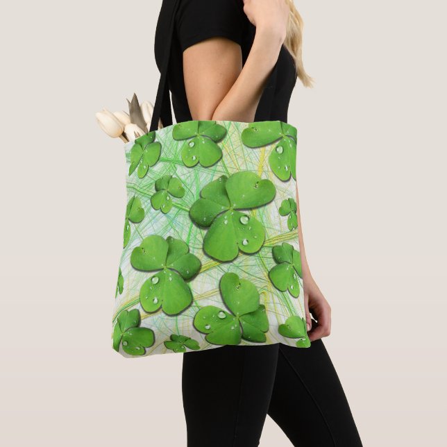 Green Shamrock St Patrick's iPhone 5 Case-Mate Tote Bag (Close Up)