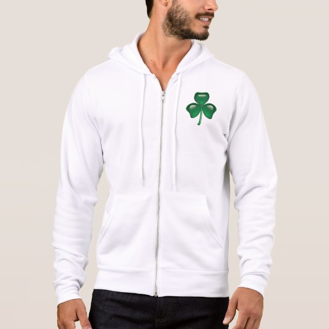 Green Shamrock Three-Leaf Clover Hoodie (Front)