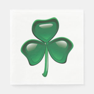 Green Shamrock Three-Leaf Clover Napkin