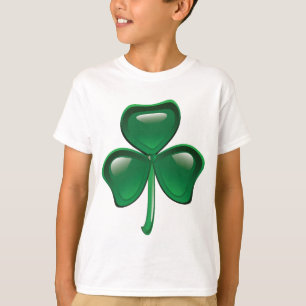 Green Shamrock Three-Leaf Clover T-Shirt