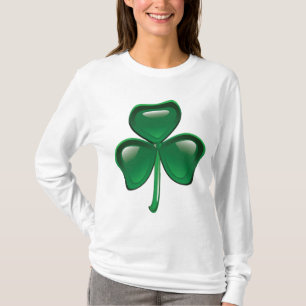 Green Shamrock Three-Leaf Clover T-Shirt