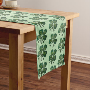 Green Shamrocks 2025 Long Table Runner