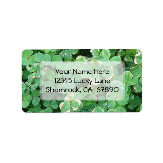 Green Shamrocks Custom Address Labels (Front)