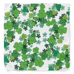 Green Shamrocks & Daisies Bandanna