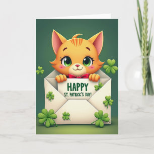 Green Shamrocks Happy Card
