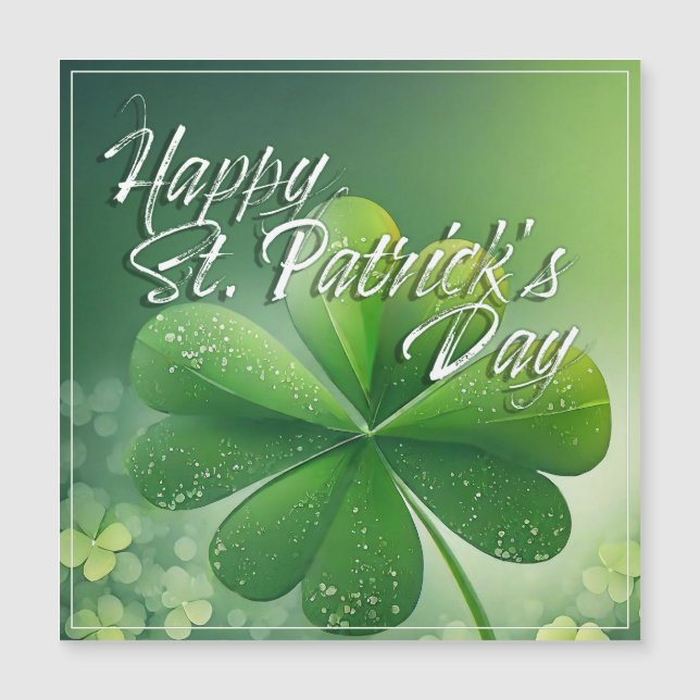 Green Shamrocks Happy St. Patrick's Day (7) c (Front)
