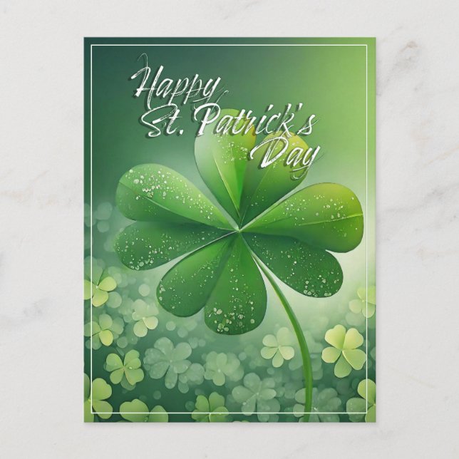Green Shamrocks Happy St. Patrick's Day (7) c Holiday Postcard (Front)