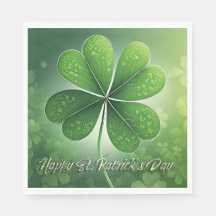 Green Shamrocks Happy St. Patrick's Day (7) c Napkin