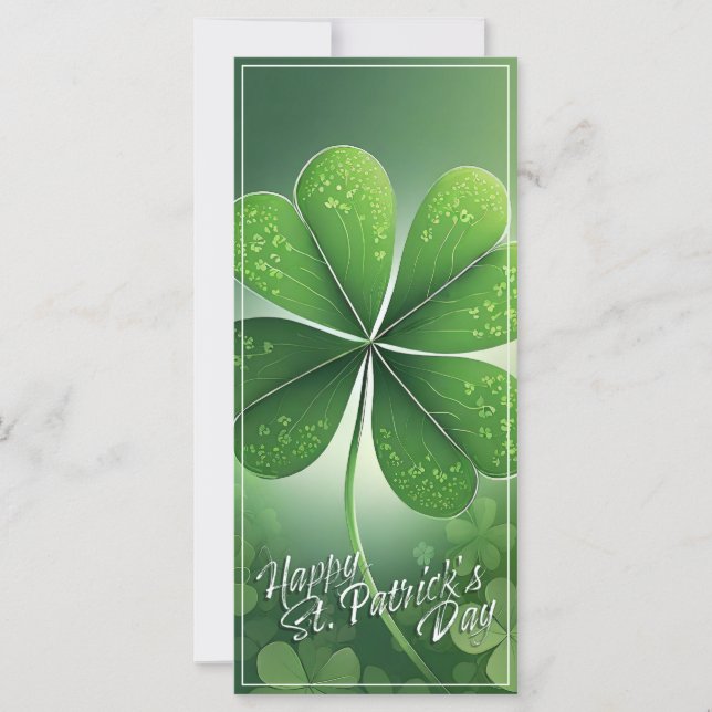 Green Shamrocks Happy St. Patrick's Day (8) c (Front)