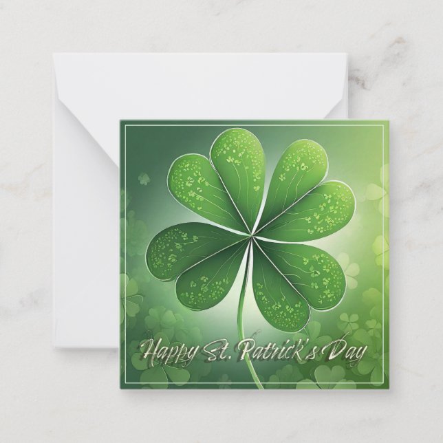 Green Shamrocks Happy St. Patrick's Day (8) c Card (Front)