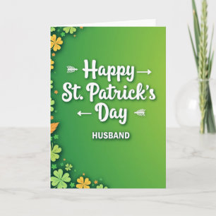 Green Shamrocks Husband Card