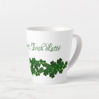 Green Shamrocks Irish Latté Mug Personalised