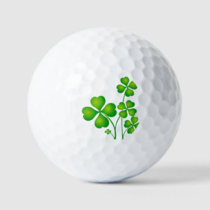 Green Shamrocks Keychain Golf Balls