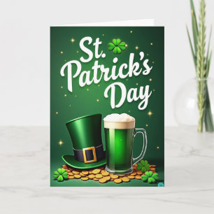 Green Shamrocks Luck Card
