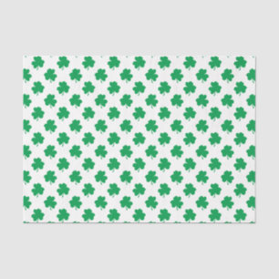 Green Shamrocks on White St.Patrick’s Day Clover Tissue Paper