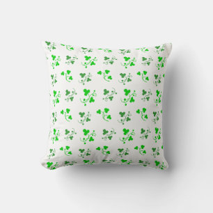 Green Shamrocks Pattern Cushion