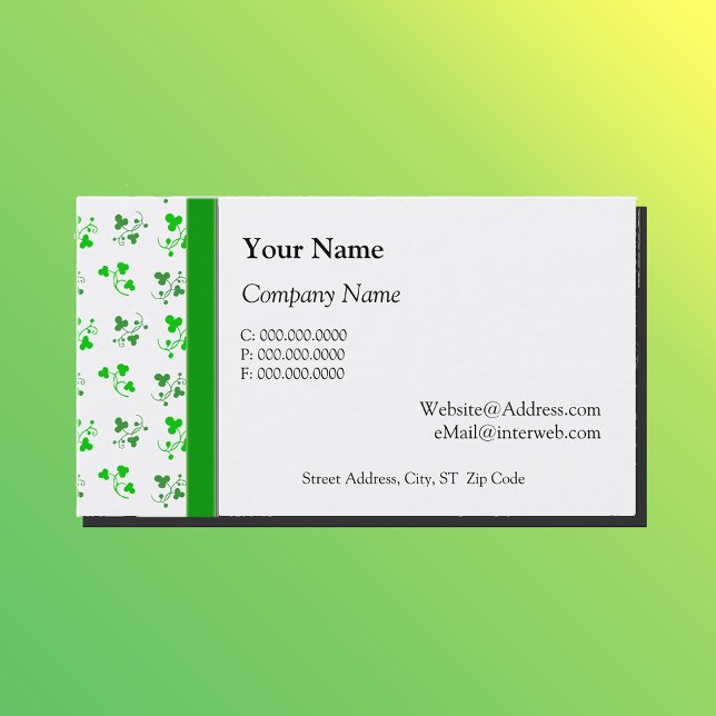 Green Shamrocks Pattern Custom Business Cards (Creator Uploaded)