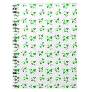 Green Shamrocks Pattern Notebook