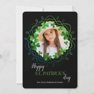 Green Shamrocks Photo Card