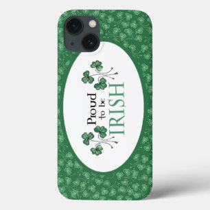 Green Shamrocks Proud to be Irish iPad Case