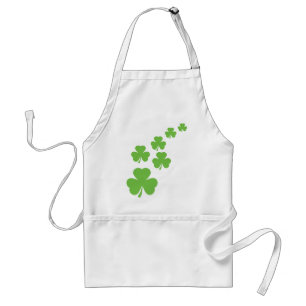 green shamrocks rain standard apron