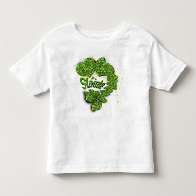 Green Shamrocks | sparkling hearts ShainteT-Shirt Toddler T-Shirt (Front)