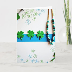 Green Shamrocks Spring Card