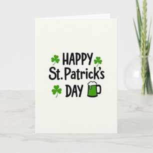 Green Shamrocks St Patricks Card