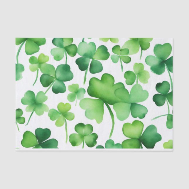 Green Shamrocks Tissue Paper (Front)
