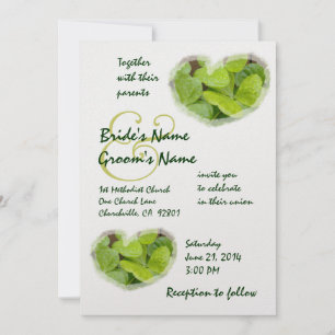 GREEN SHAMROCKS - Wedding Invitation