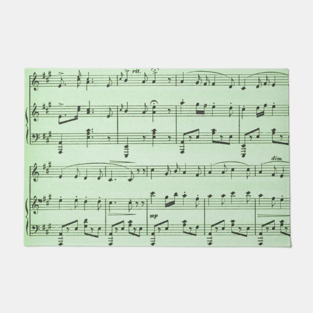 Green Sheet Music Doormat (Front)