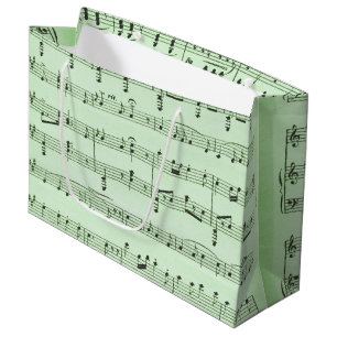 Green Sheet Music Large Gift Bag