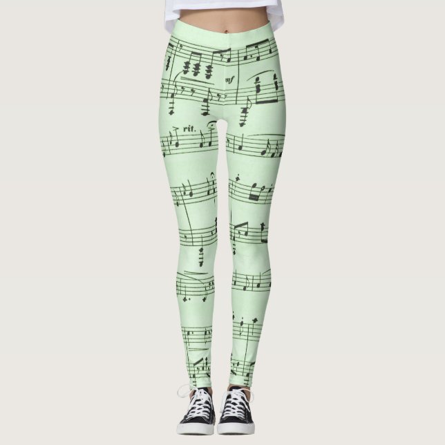 Green Sheet Music Leggings (Front)
