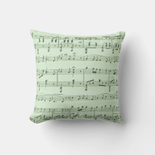 Green Sheet Music Outdoor Cushion
