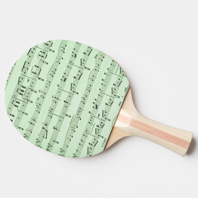 Green Sheet Music Ping Pong Paddle (Side)