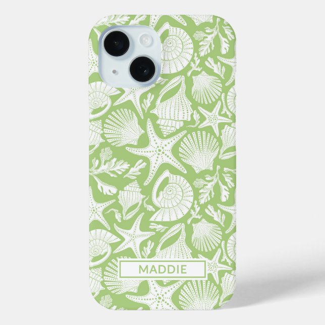 Green Shells Personalised Case-Mate iPhone Case (Back)