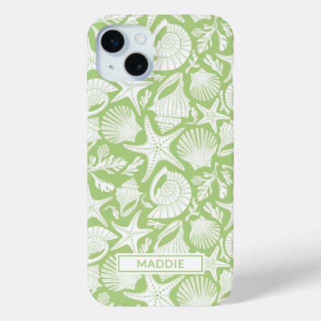 Green Shells Personalised Case-Mate iPhone Case (Back)