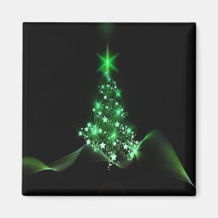 Green Shiny Christmas Tree Magnet