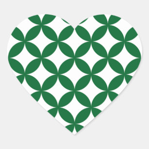Green Shippo Heart Stickers