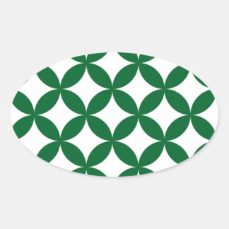 Green Shippo Oval Stickers