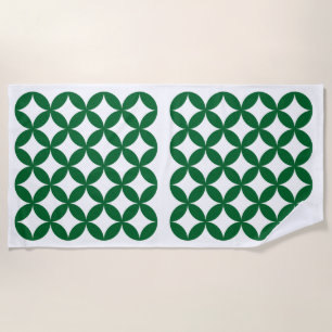Green Shippo Pattern Beach Towel