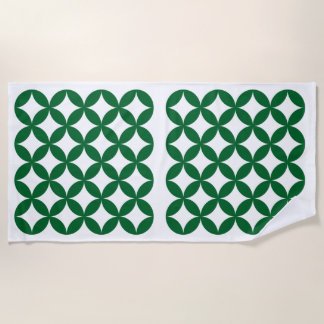 Green Shippo Pattern Beach Towel